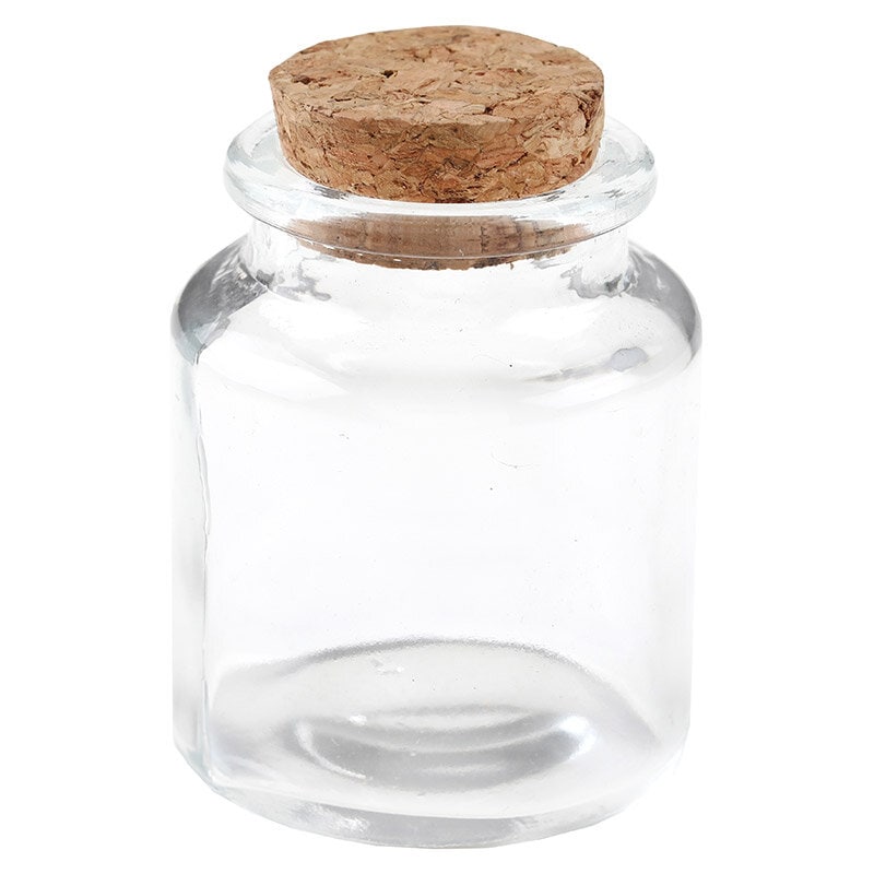 Glasflasche mit Korken 5 x 6 cm 12er-Pack