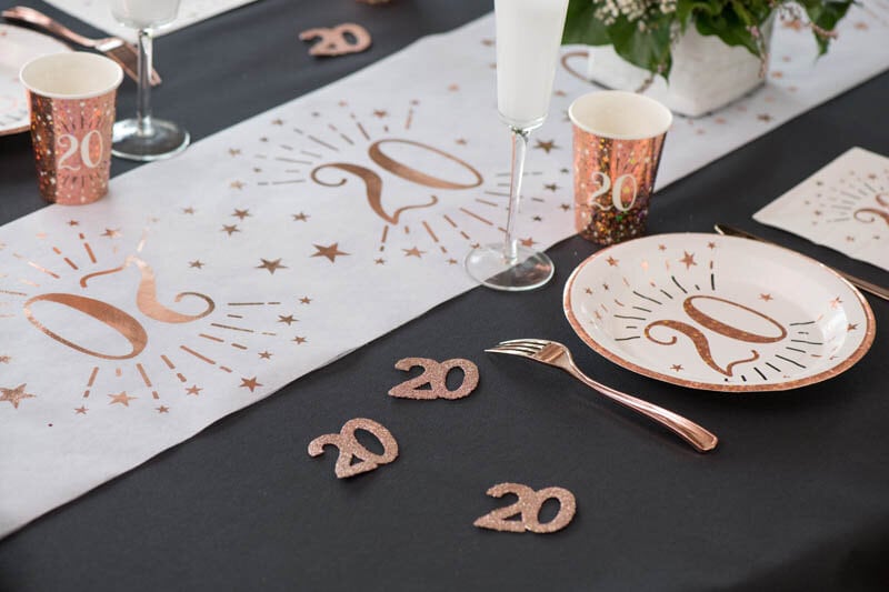 Großes Konfetti in Roségold Zahl 70 6 cm 6er-Pack