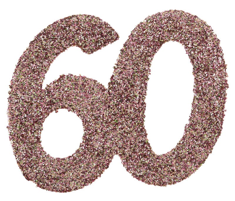 Großes Konfetti in Roségold Zahl 60 6 cm 6er-Pack
