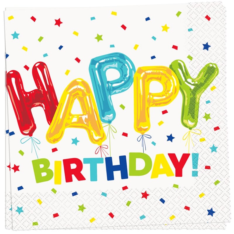 Happy Balloon Birthday - Servietten 16er-Pack