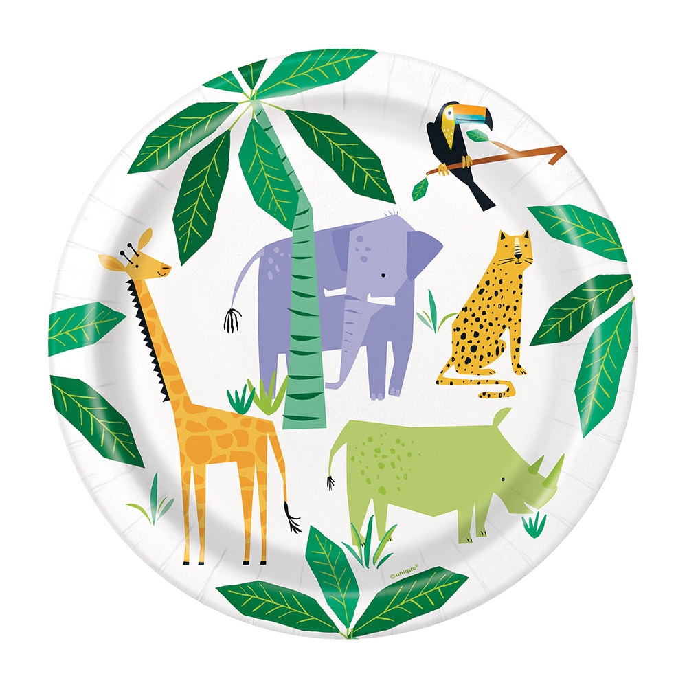 Safari Animal - Pappteller 8er-Pack