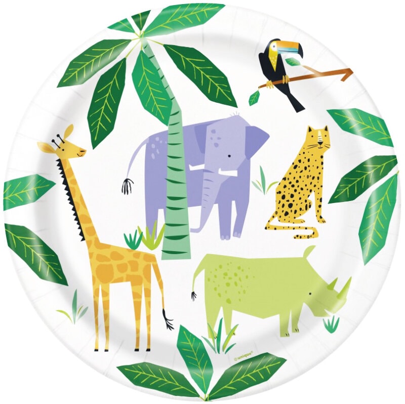 Safari Animal - Pappteller 8er-Pack