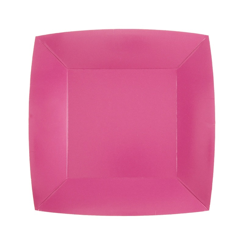 Kuchenteller Quadratisch 18 cm - Pink 10er-Pack