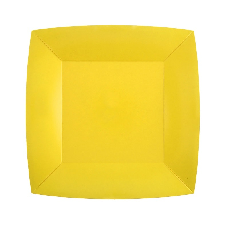 Kuchenteller Quadratisch 18 cm - Gelb 10er Pack