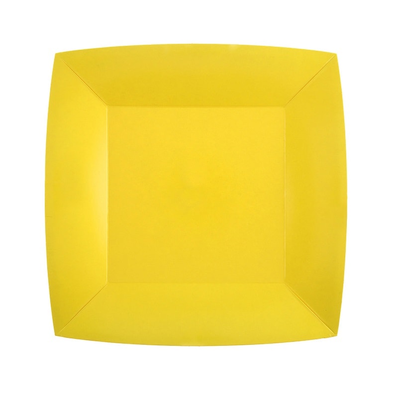 Kuchenteller Quadratisch 18 cm - Gelb 10er-Pack