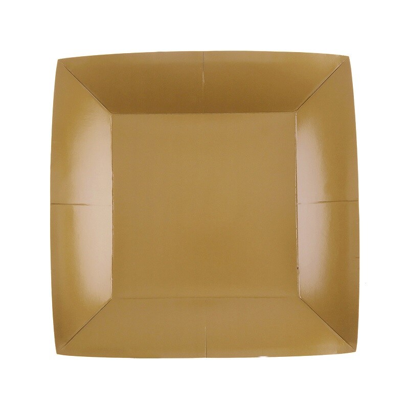 Kuchenteller Quadratisch 18 cm - Gold 10er-Pack