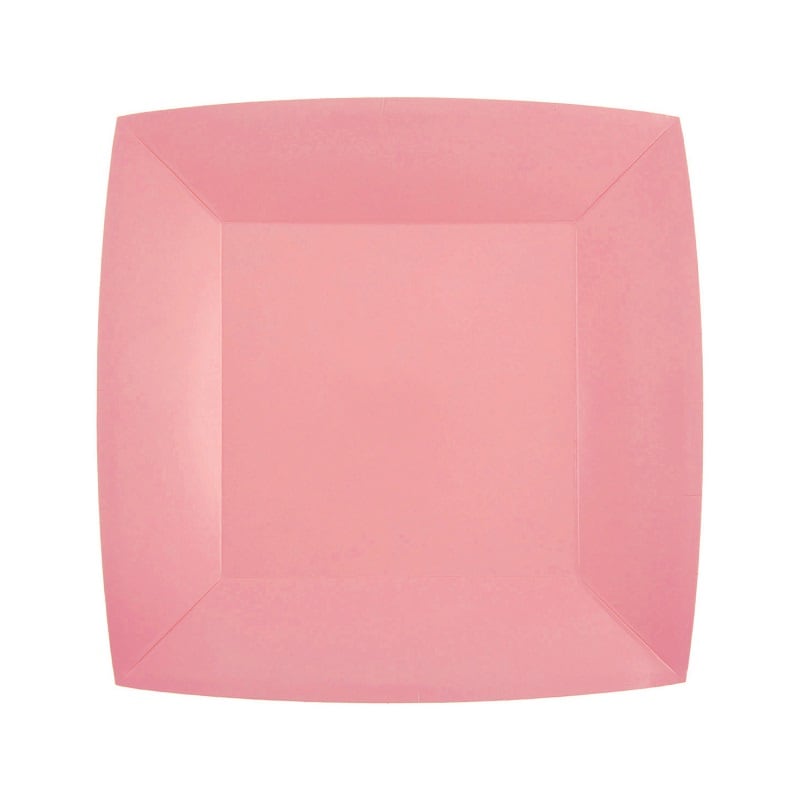 Kuchenteller Quadratisch 18 cm - Rosa 10er Pack
