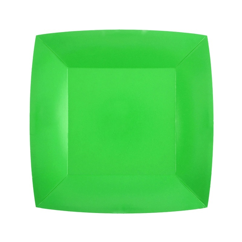 Kuchenteller Quadratisch 18 cm - Grün 10er Pack
