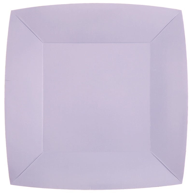 Pappteller Quadratisch 23 cm - Lavendel 10er Pack