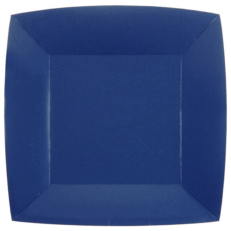 Pappteller Quadratisch 23 cm - Dunkelblau 10er-Pack