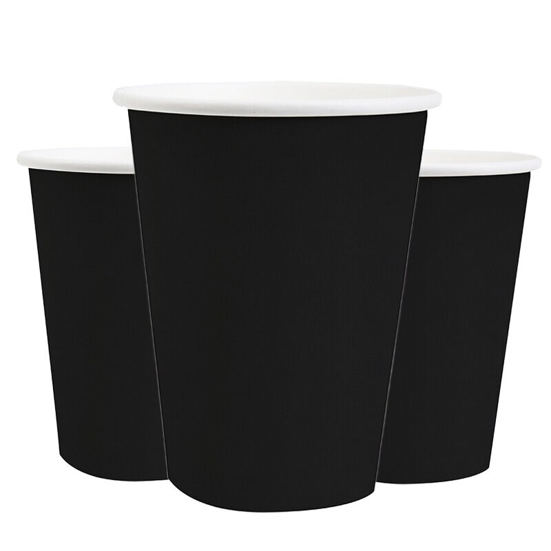 Pappbecher 250 ml - Schwarz 10er-Pack