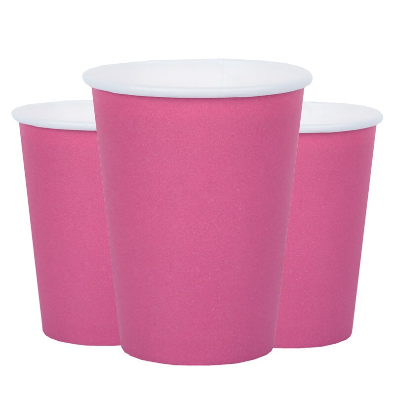 Pappbecher 250 ml - Pink 10er-Pack