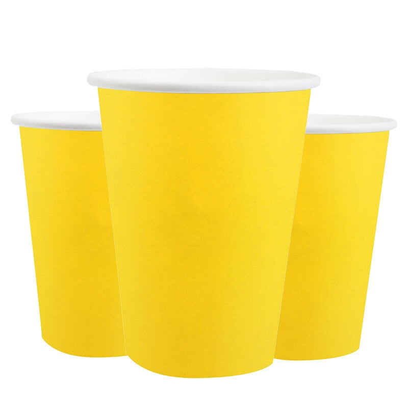 Pappbecher 250 ml - Gelb 10er-Pack