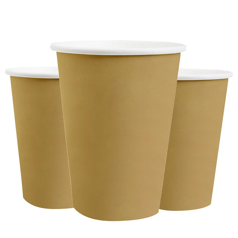Pappbecher 250 ml - Gold 10er-Pack