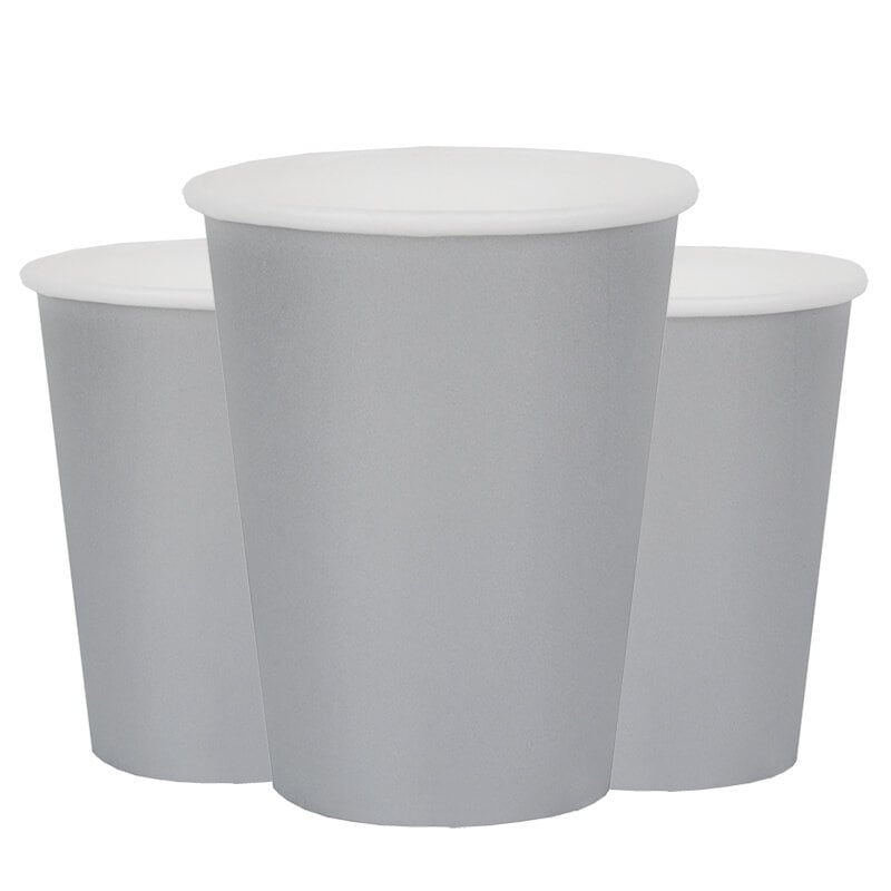 Pappbecher 250 ml - Silber 10er-Pack