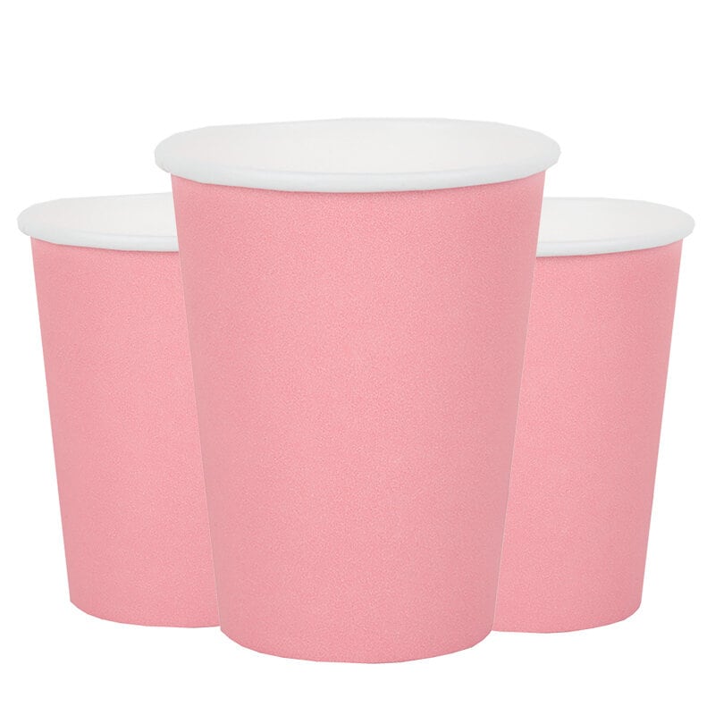 Pappbecher 250 ml - Rosa 10er-Pack