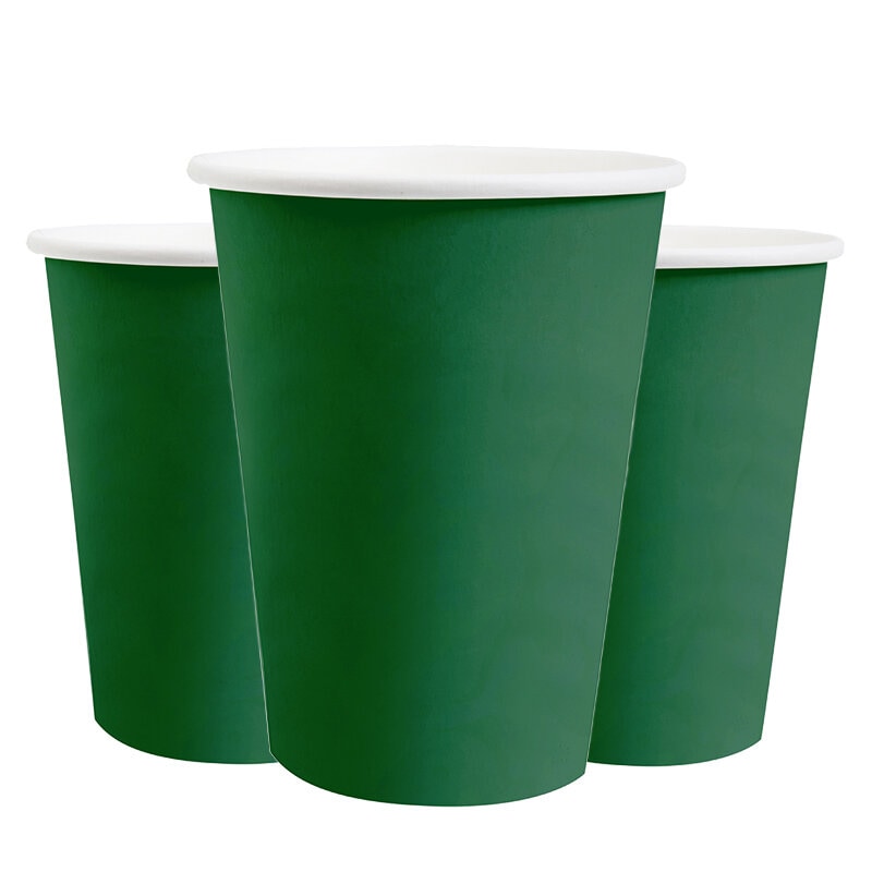 Pappbecher 250 ml - Dunkelgrün 10er-Pack
