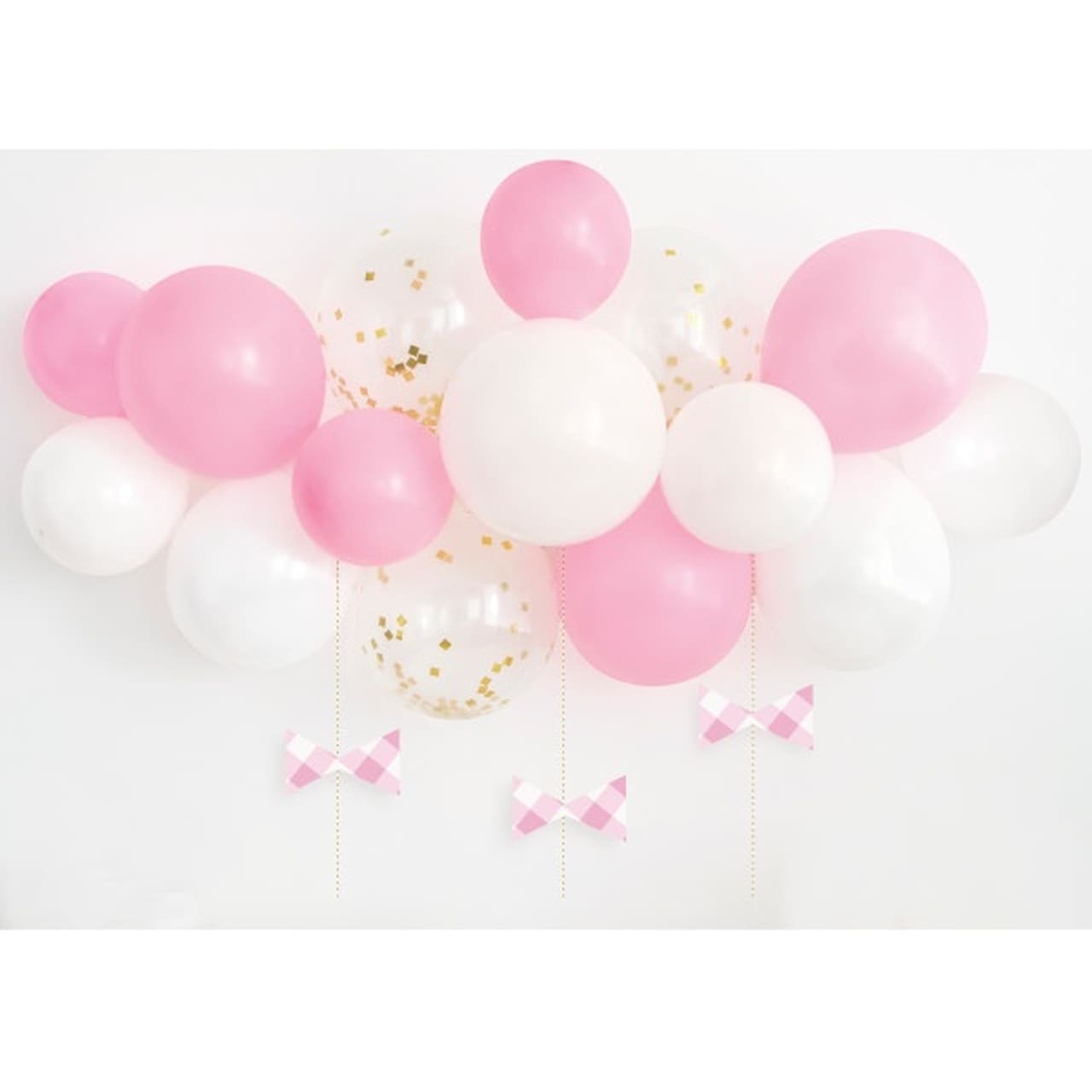 DIY Ballongirlande - Rosa mit Schleifen