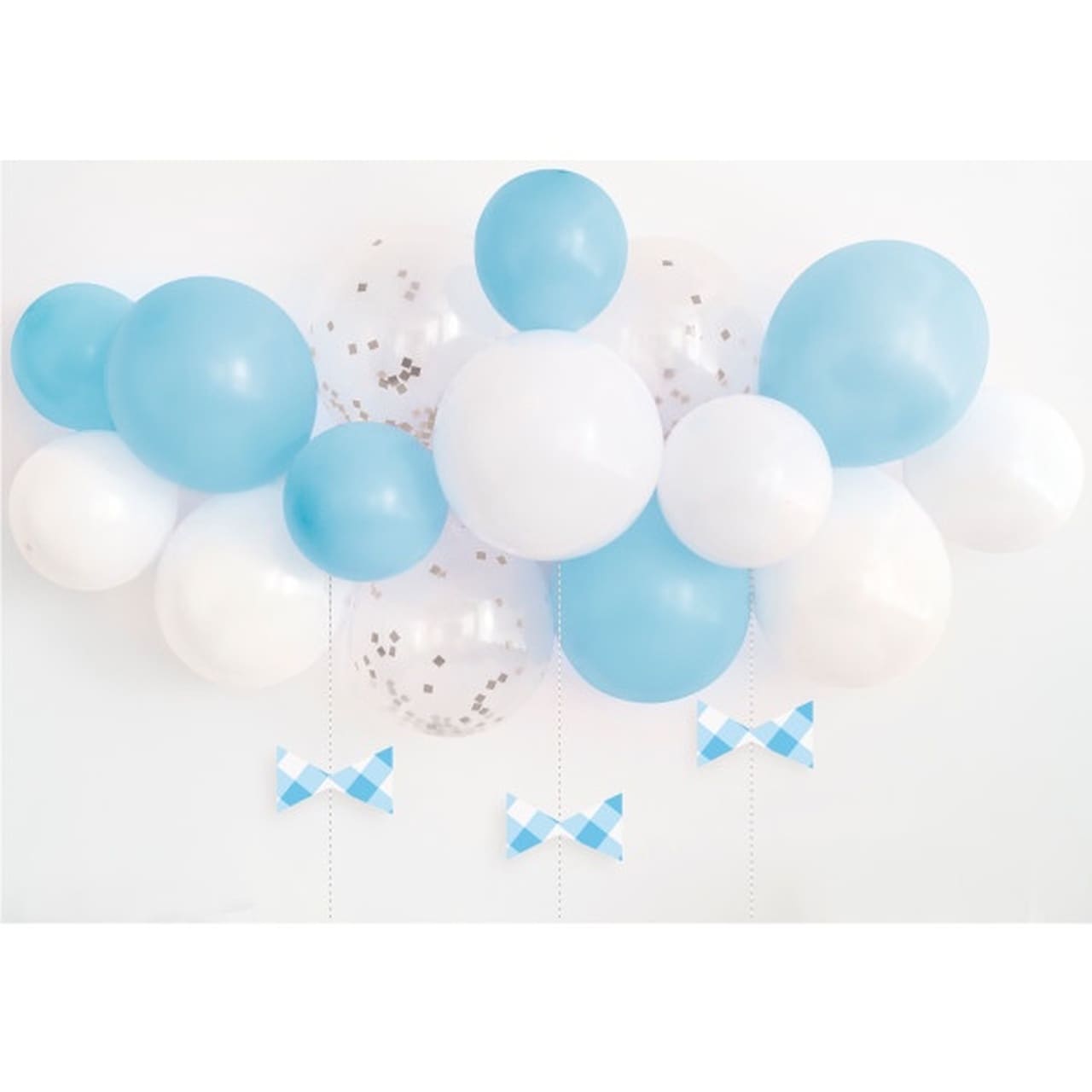 DIY Ballongirlande - Blau mit Schleifen