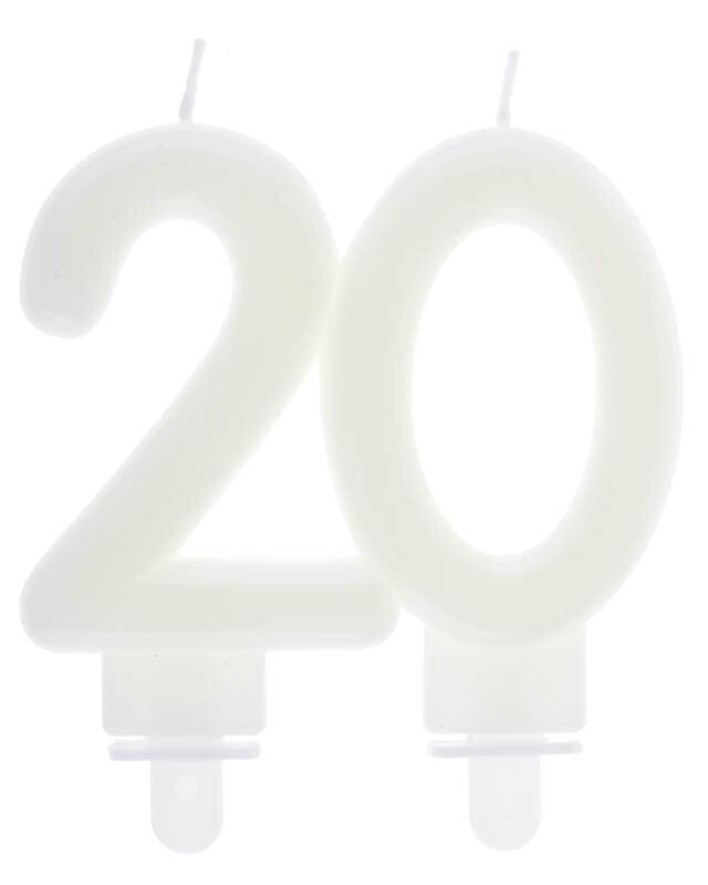 Glow in the dark Zahl 20 Tortenkerze