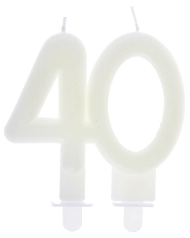 Glow in the dark Zahl 40 Tortenkerze