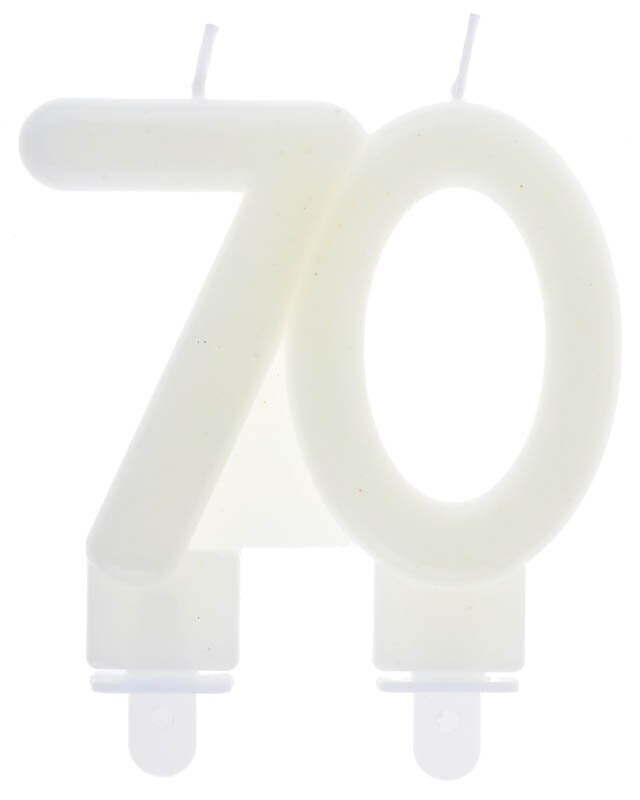 Glow in the dark Zahl 70 Tortenkerze