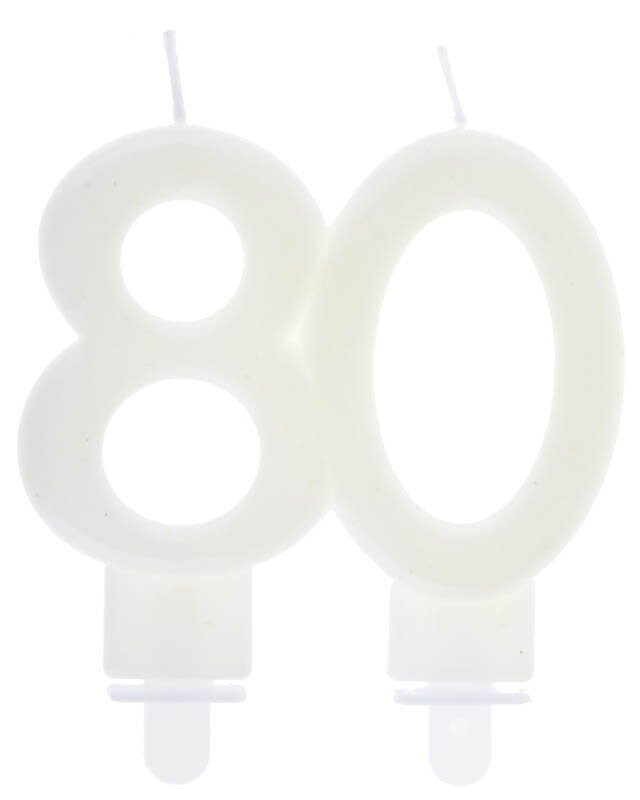 Glow in the dark Zahl 80 Tortenkerze