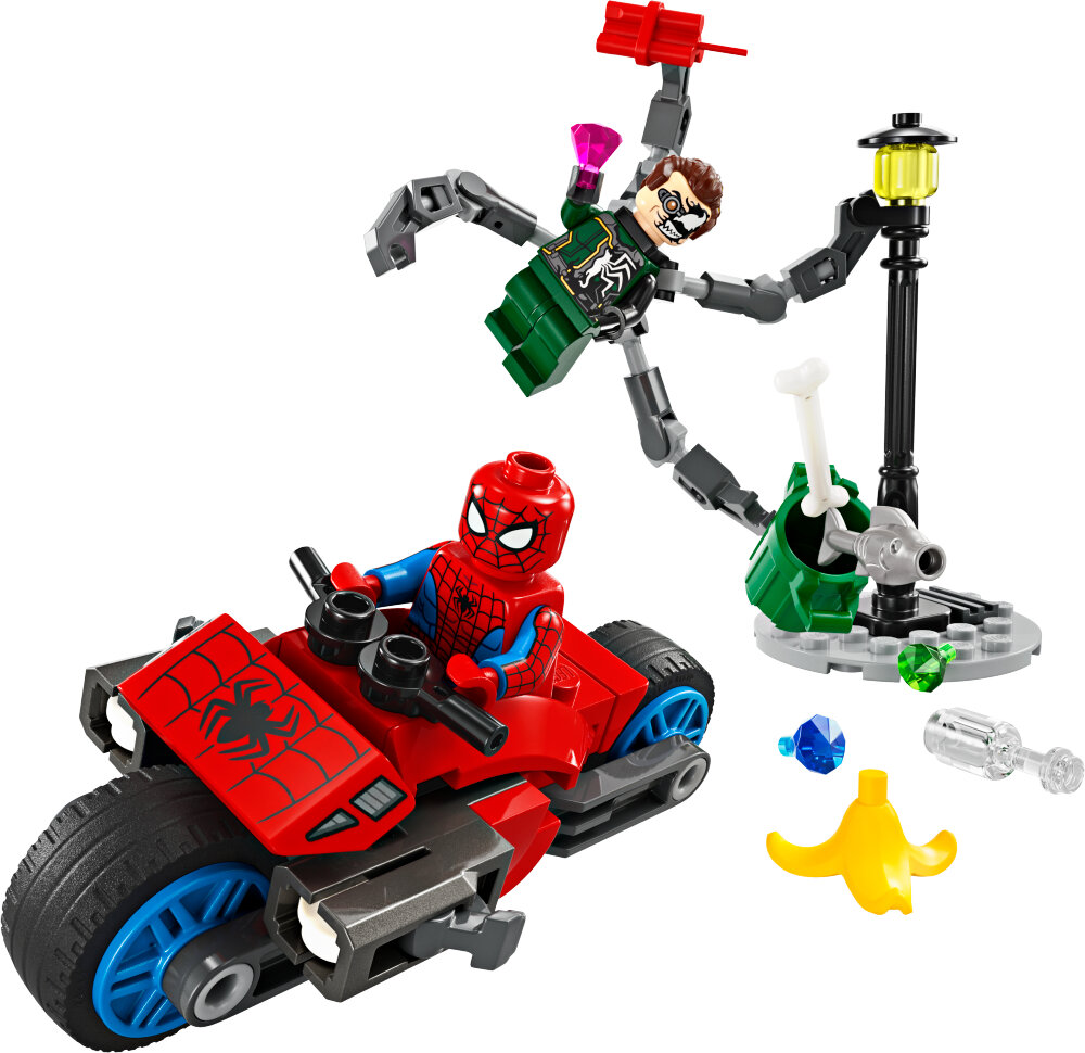 LEGO Marvel - Motorrad-Verfolgungsjagd: Spider-Man vs. Doc Ock 6+