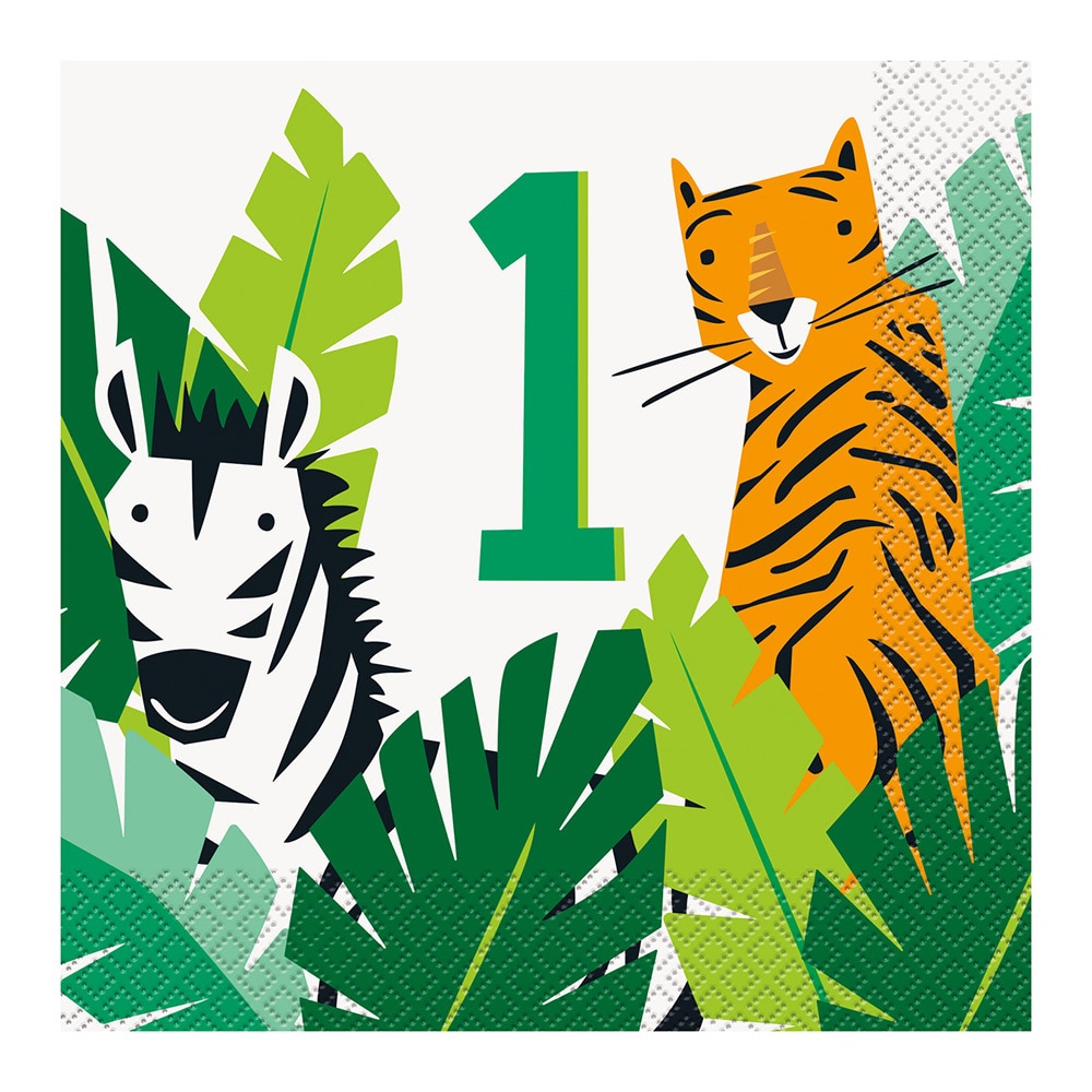Safari Animal - Servietten 1. Geburtstag 16er-Pack