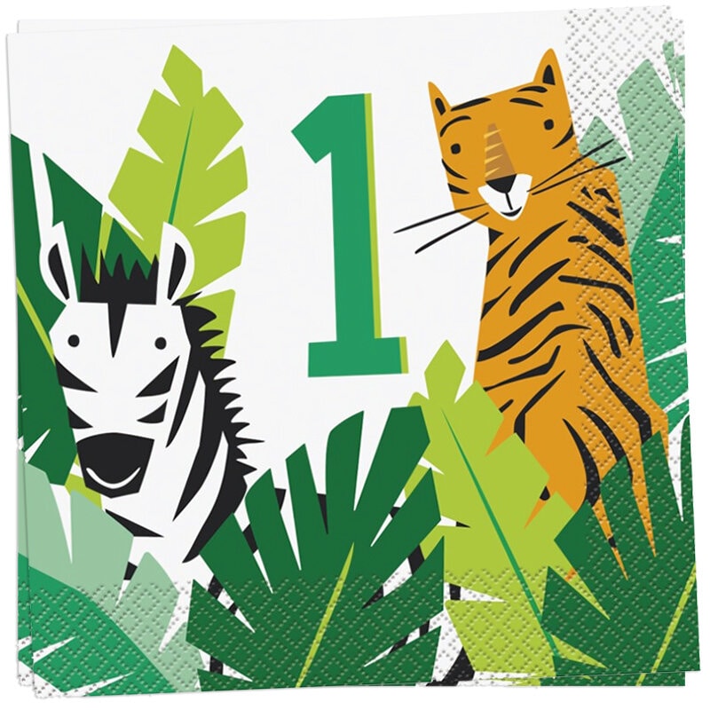 Safari Animal - Servietten 1. Geburtstag 16er Pack