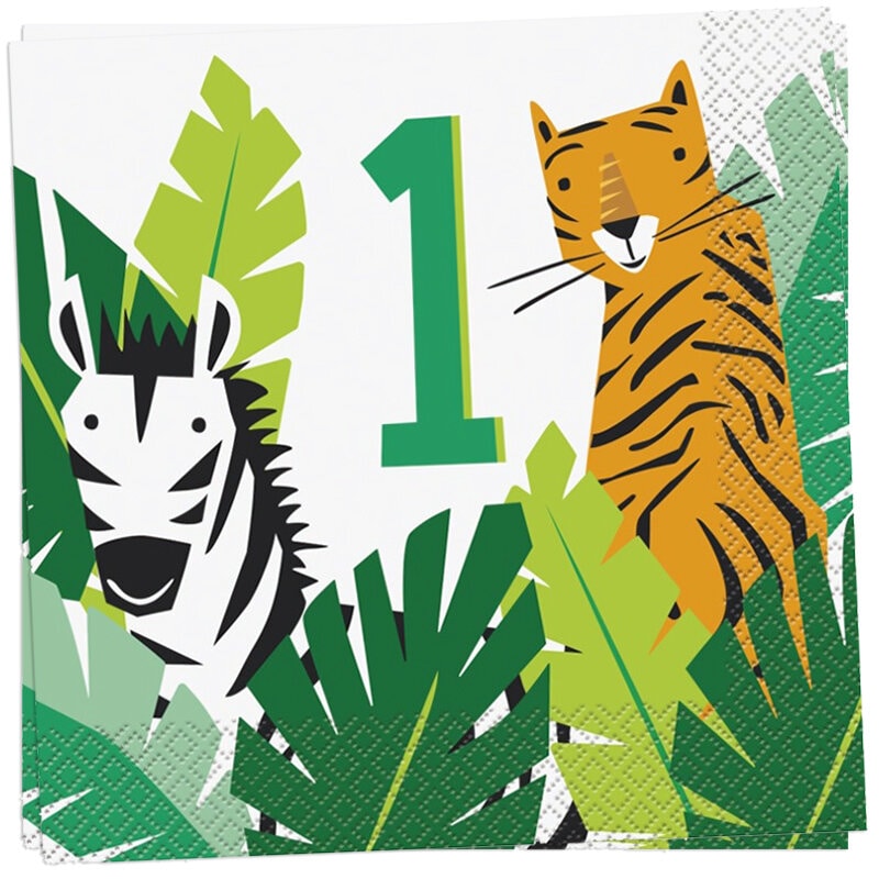 Safari Animal - Servietten 1. Geburtstag 16er-Pack