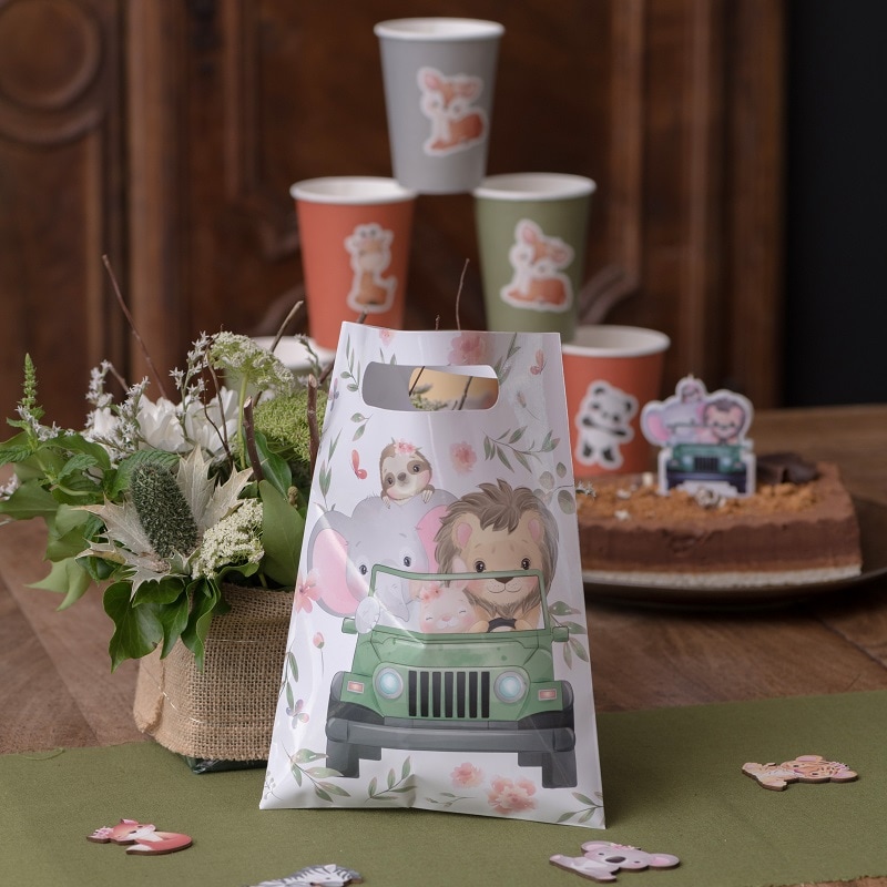Baby Safari - Geschenktüten aus luxuriösem Papier im 10er-Pack