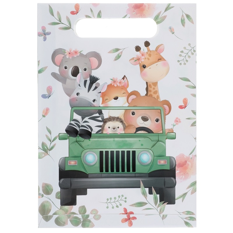 Baby Safari - Geschenktüten aus luxuriösem Papier im 10er-Pack