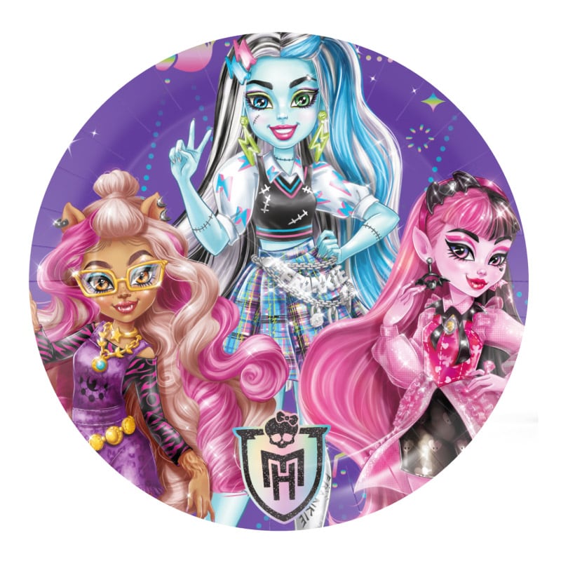 Monster High - Kuchenteller 18 cm, 8er-Pack