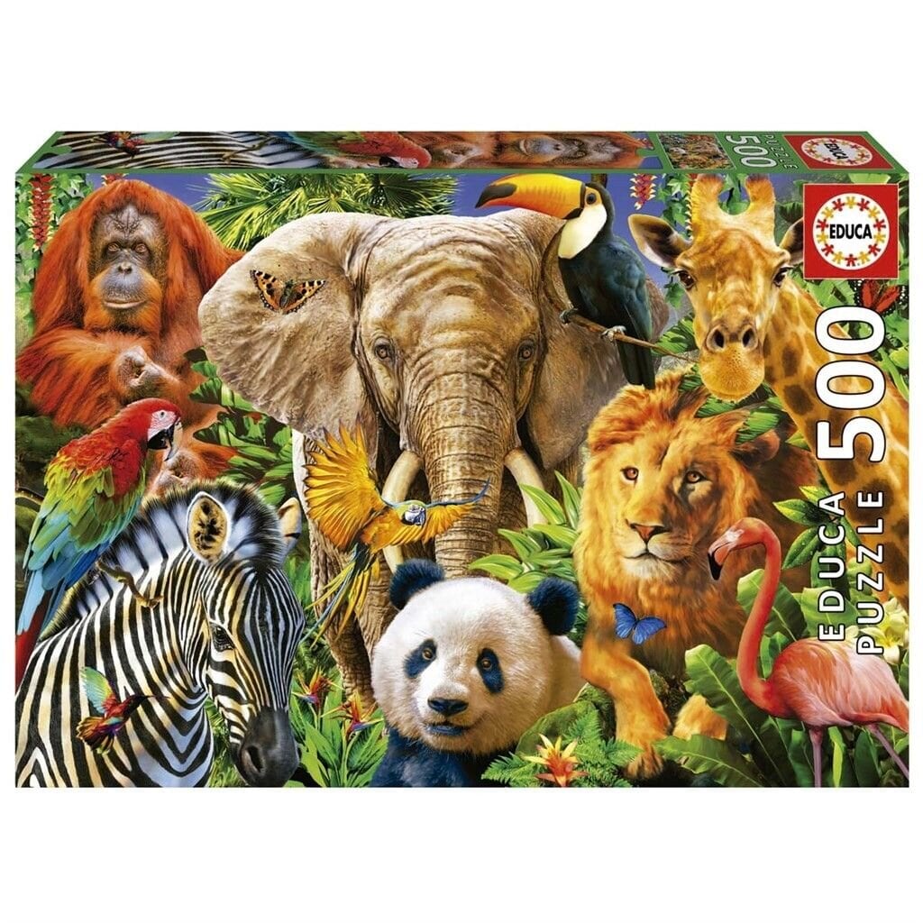 Educa Puzzle - Wilde Tiere Collage 500 Teile