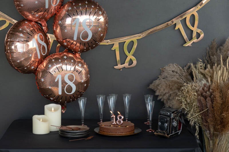 Girlande in Roségold 80. Geburtstag 250 cm