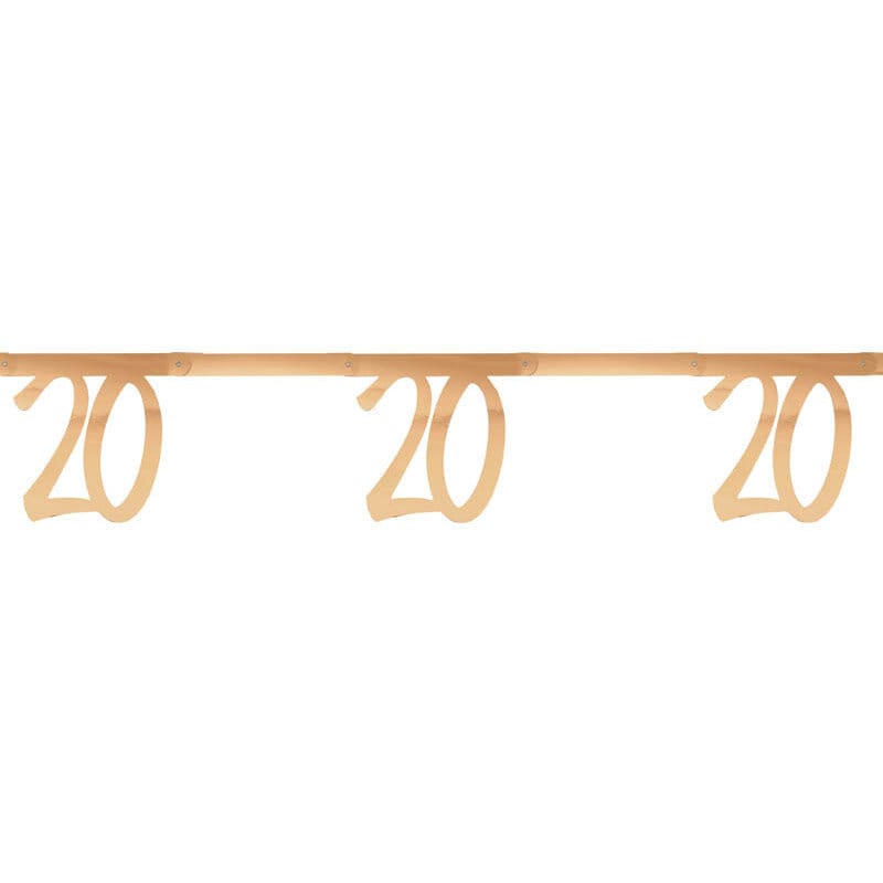 Girlande in Roségold 20. Geburtstag 250 cm