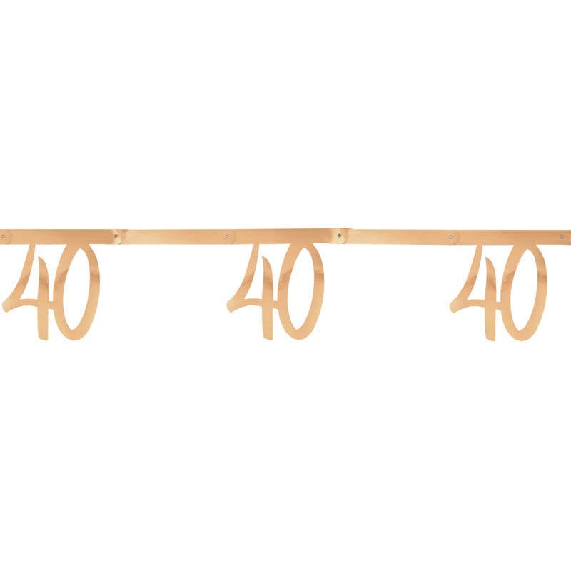 Girlande in Roségold 40. Geburtstag 250 cm