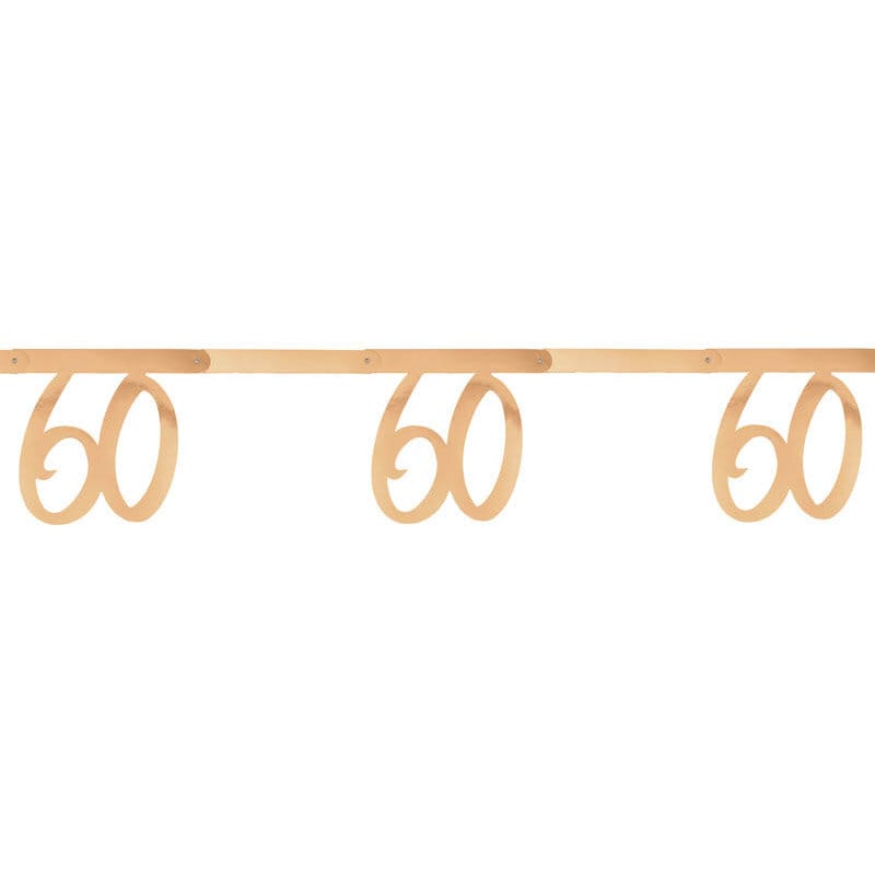 Girlande in Roségold 60. Geburtstag 250 cm