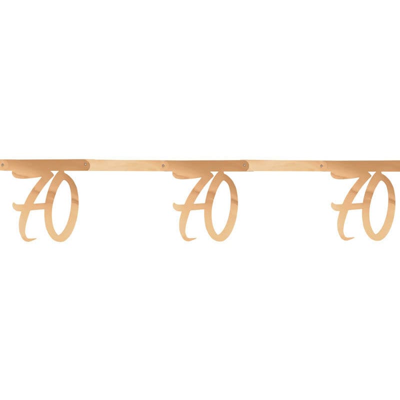 Girlande in Roségold 70. Geburtstag 250 cm