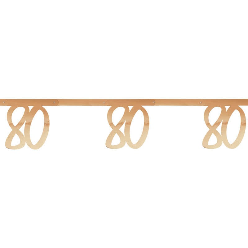 Girlande in Roségold 80. Geburtstag 250 cm