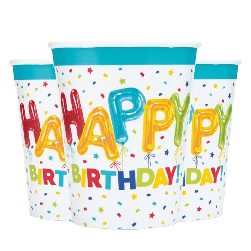 Happy Balloon Birthday - Pappbecher 8er Pack