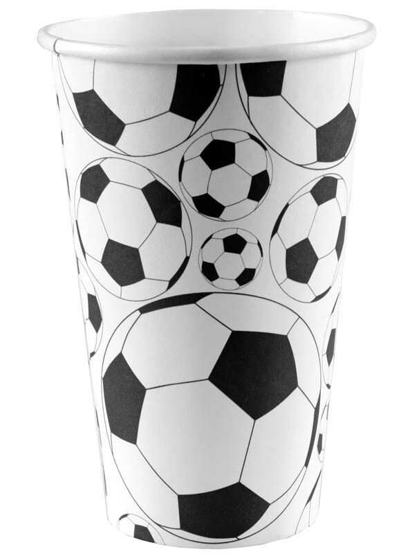 Große Fußballbecher aus Pappe 50 cl 10er-Pack