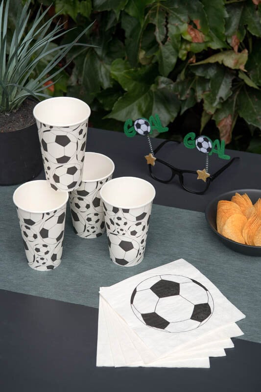 Große Fußballbecher aus Pappe 50 cl 10er-Pack