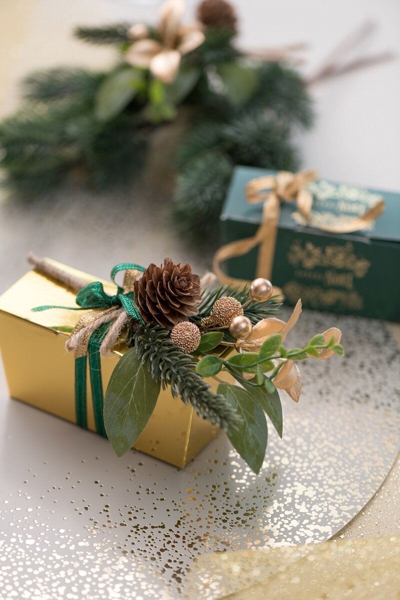 Goldfolierte Pralinenschachteln 5er-Pack