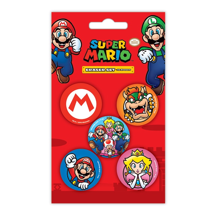 Super Mario - Radiergummi 5er Pack