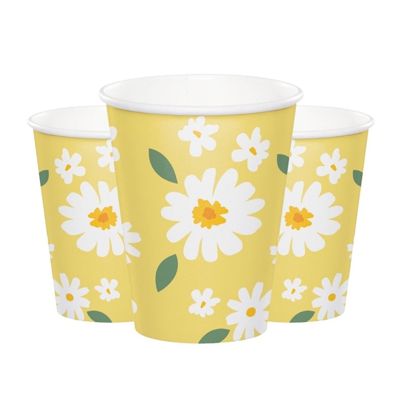 Sweet Daisy - Pappbecher 8er-Pack