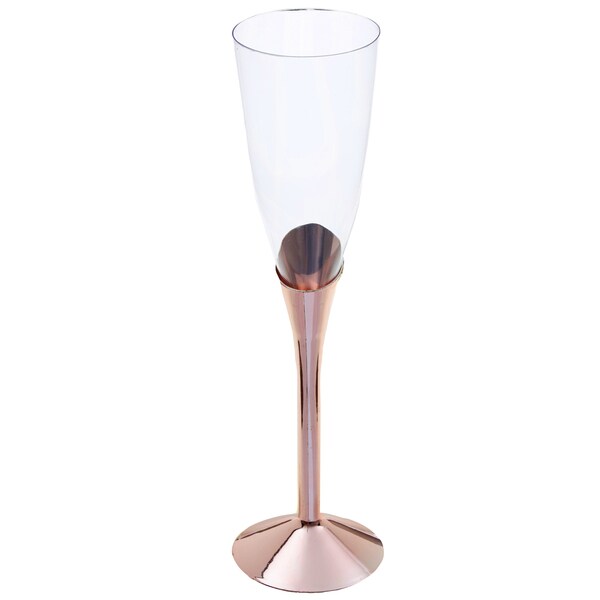 Champagnergläser aus Kunststoff mit Roségoldfuß, 6er-Pack
