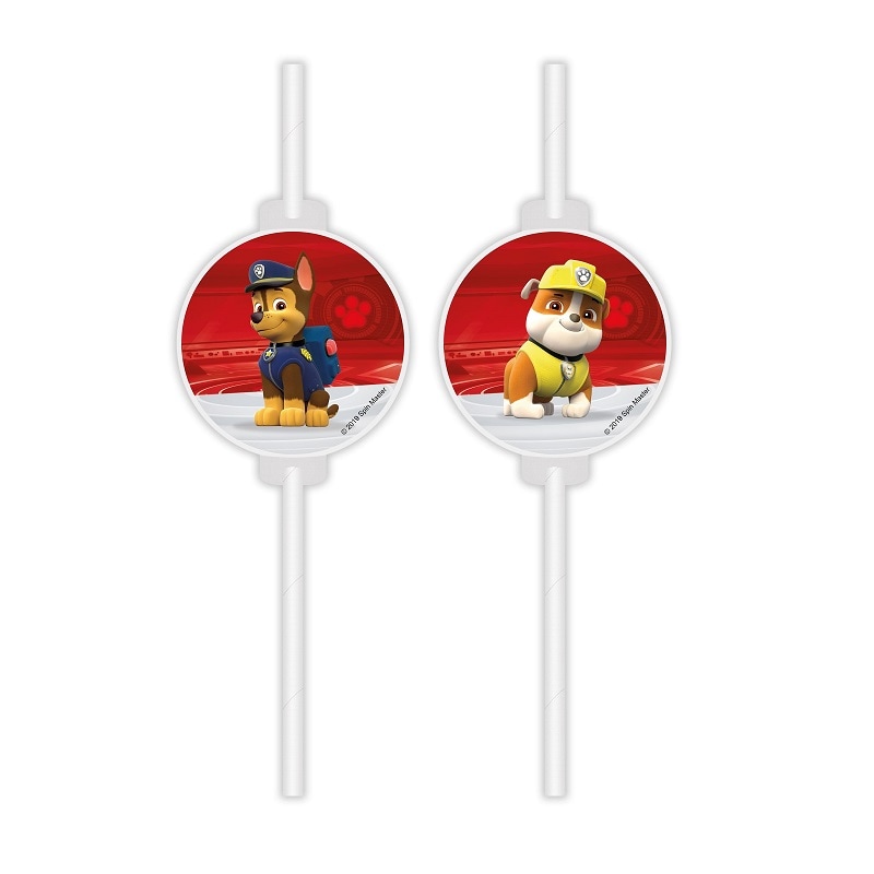Paw Patrol Ready for Action - Papier Trinkhalme 4er-Pack
