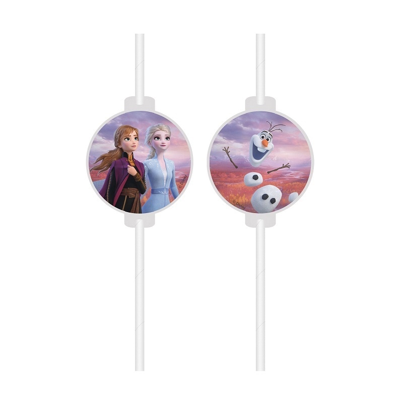 Frozen 2 - Trinkhalme aus Papier 4er-Pack